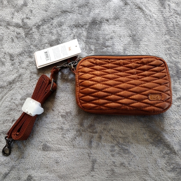 LUG Super Coupe Bag Brown Crossbody Adjustable Quilted Travel - Picture 1 of 10